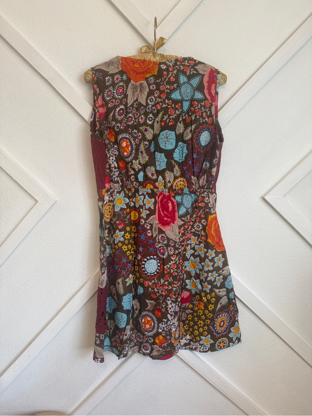 Free Bird Patchwork Boho Tunic Dress – 100% Cotton (Made in India) Floral Large - Picture 2 of 7